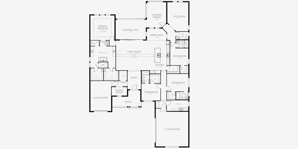 2D floor plan layout for the 3220F by Perry Homes in Star Farms At Lakewood Ranch 90', Lakewood Ranch, FL (Image 3).