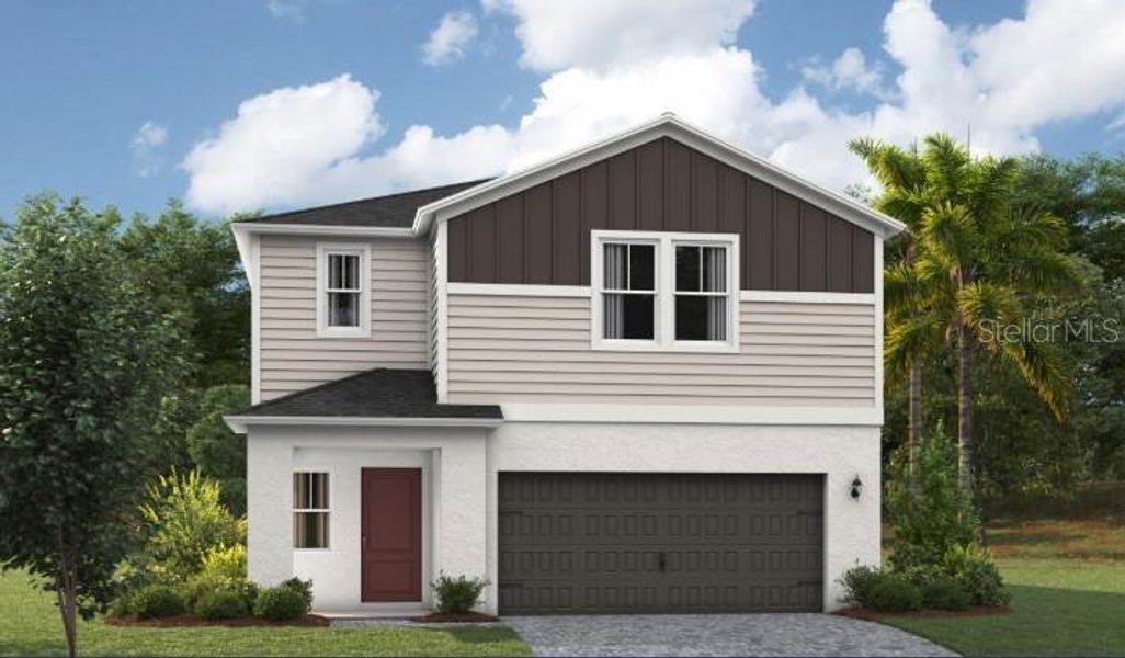 Front exterior of a new home in Pasadena Woods, Dade City, FL, highlighting curb appeal (Image 1). Front exterior of a new home in Pasadena Woods, Dade City, FL, highlighting curb appeal (Image 1).