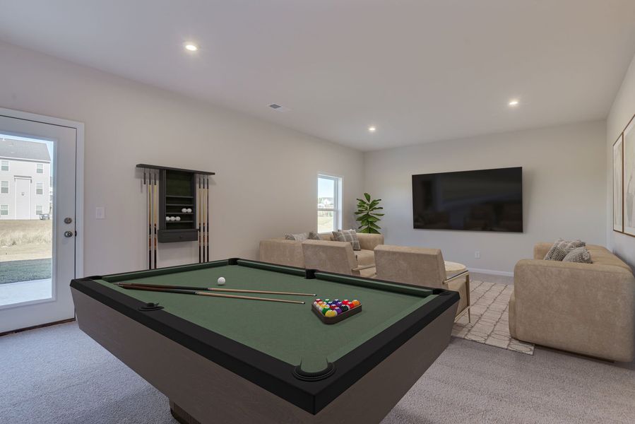 Recreation Room available on select homesites Recreation Room available on select homesites