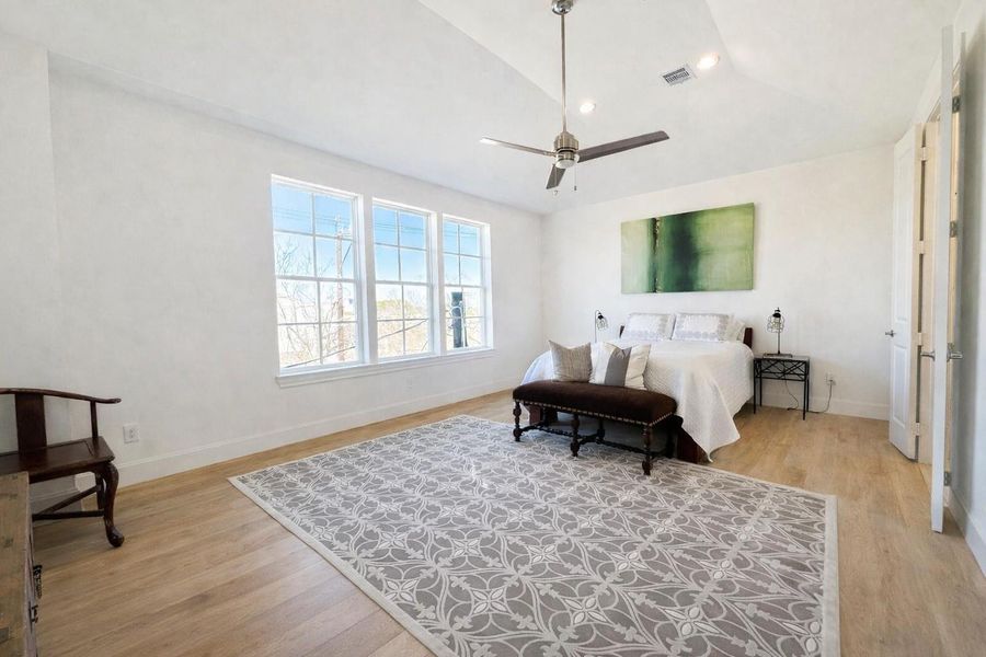 There's a view of Downtown from the primary bedroom window!  Photo is virutally enhanced.