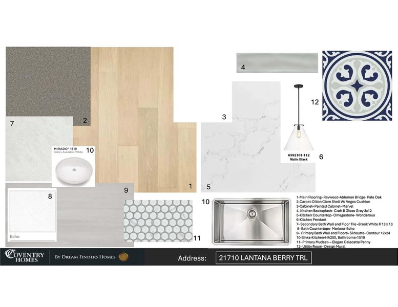 Sample of building materials used in homes in Bridgeland, Cypress (Image 3). Sample of building materials used in homes in Bridgeland, Cypress (Image 3).