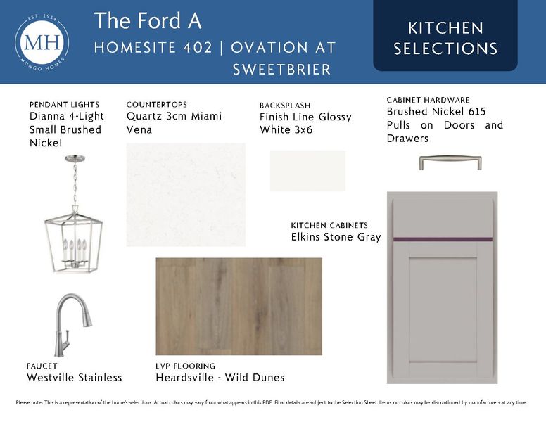 Sample of building materials used in homes in Ovation at Sweetbrier, Durham (Image 5).