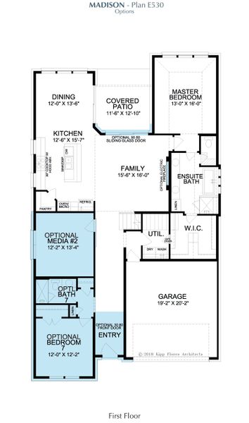 2D floor plan layout for the Madison by Landon Homes in Fields - East Village, Frisco, TX (Image 6). 2D floor plan layout for the Madison by Landon Homes in Fields - East Village, Frisco, TX (Image 6).