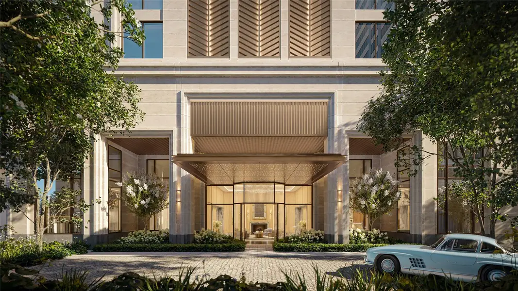 Arriving at the residential lobby, residents are welcomed with valet service, a doorman, bellman, and dedicated concierge. The residential entrance is fully separate and private. Each residence includes two assigned parking spaces, as well as a private storage room.