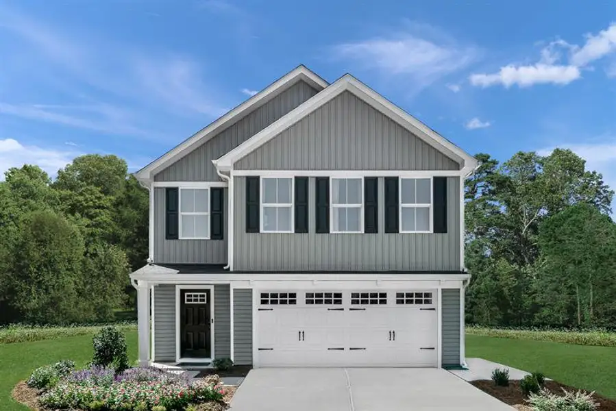 Front exterior of a new home in Sunset Creek Single Family Homes, Charlotte, NC, highlighting curb appeal (Image 1). Front exterior of a new home in Sunset Creek Single Family Homes, Charlotte, NC, highlighting curb appeal (Image 1).