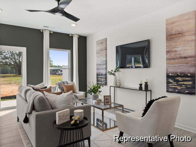 Furnished interior view inside a new home in Penley Place Townhomes, Clover (Image 7).