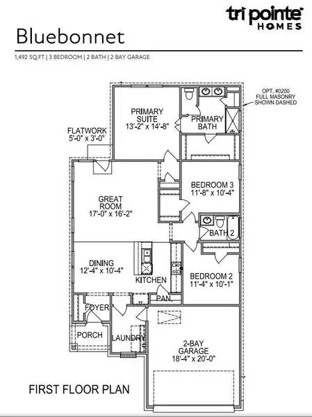2D floor plan layout of this home in The Cove at Mason Woods, Cypress, TX (Image 2).