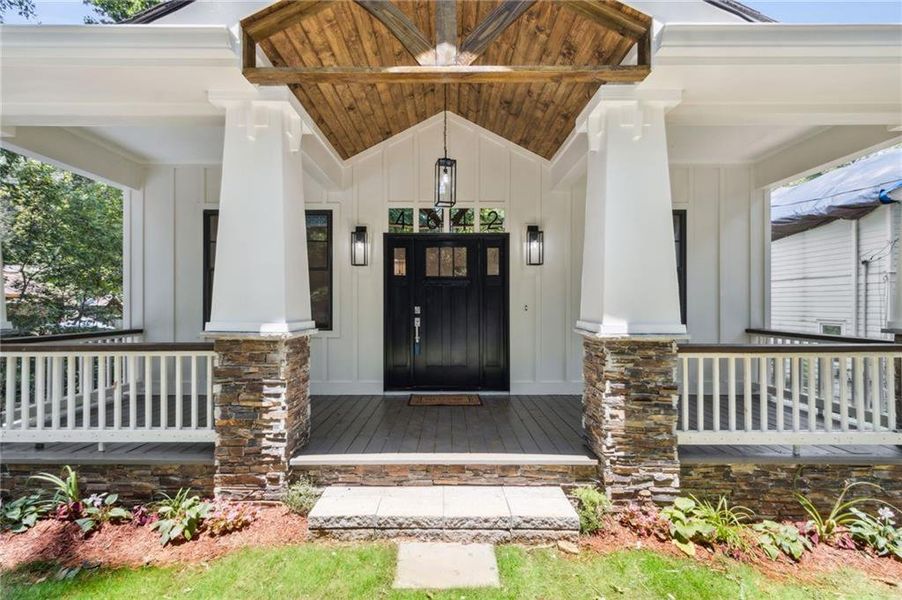 Exterior details and patio area of a home in , Pine Lake (Image 32).