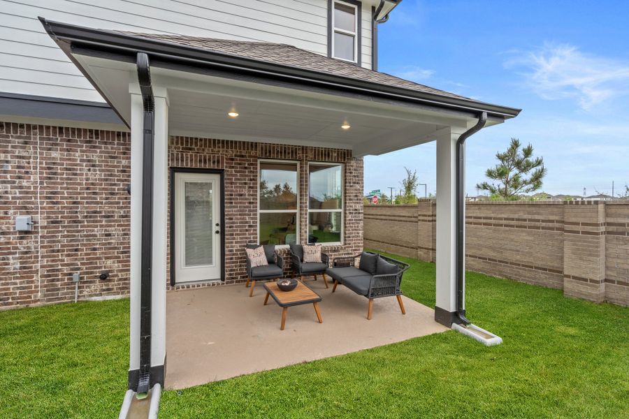 Exterior details and patio area of a home in Bridgeland, Cypress (Image 4). Exterior details and patio area of a home in Bridgeland, Cypress (Image 4).
