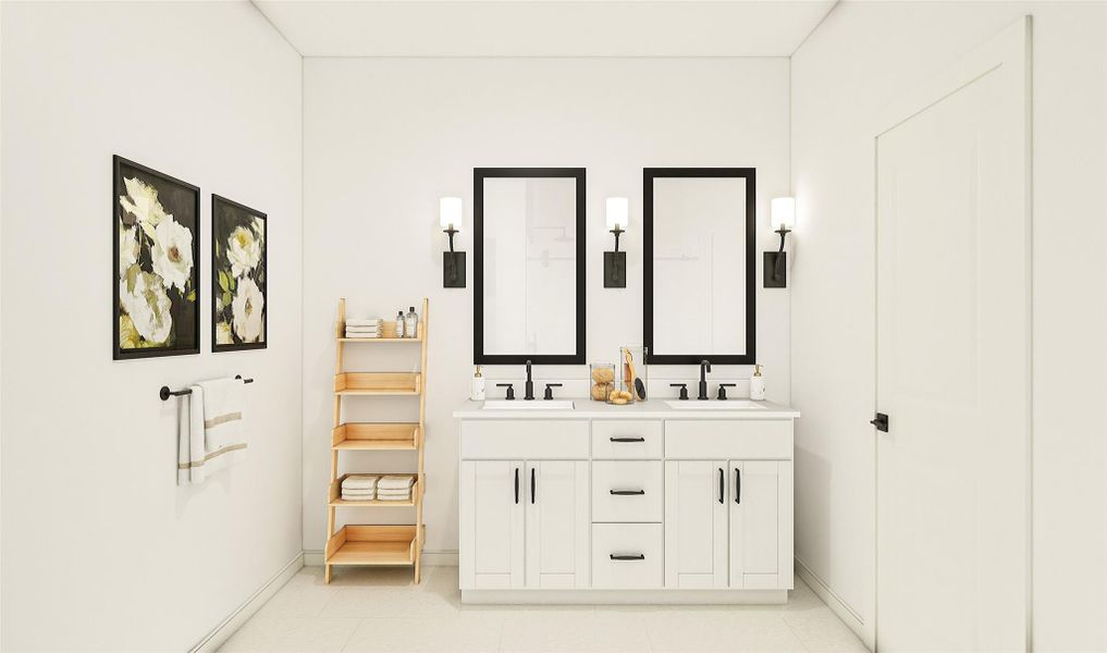 Relaxing primary bath (*Artist rendering used for illustration purposes only.)