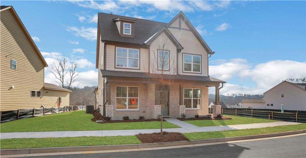 Front exterior of a new home in Marble Tree, Ball Ground, GA, highlighting curb appeal (Image 26).