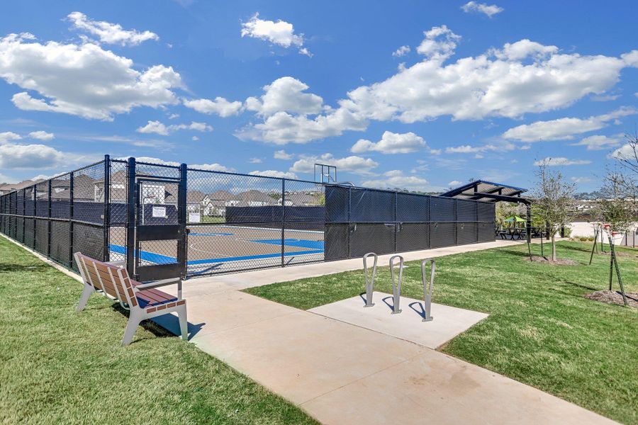 Spend time on the basketball court shooting hoops or join a pickup game --- perfect for relaxed play or friendly neighborly competition.