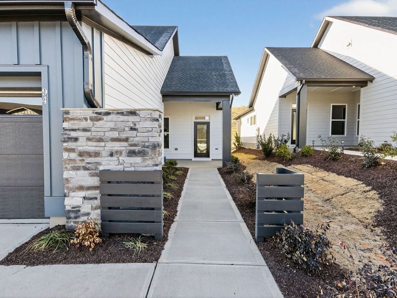 Exterior details and patio area of a home in Encore at Chatham Park – Villa Series, Pittsboro (Image 18). Exterior details and patio area of a home in Encore at Chatham Park – Villa Series, Pittsboro (Image 18).