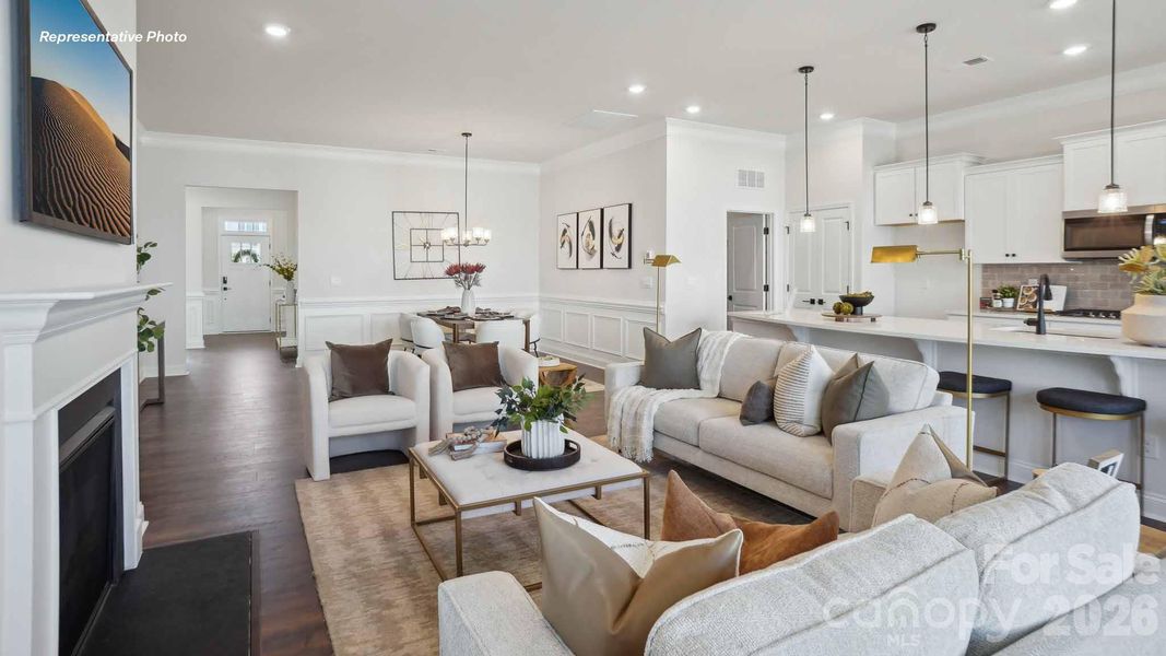 Furnished interior view inside a new home in Sanctuary at Southgate, Indian Trail (Image 8). Furnished interior view inside a new home in Sanctuary at Southgate, Indian Trail (Image 8).