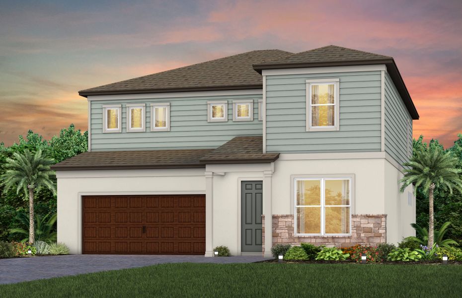 Representative exterior photo of a completed home built from the Wynfield by Pulte Homes in Vida's Way, Wesley Chapel, FL (Image 8).