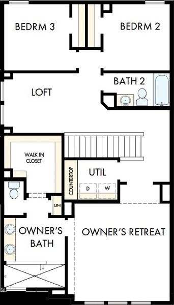 2D floor plan layout of this home in Retreat at Oak Park, Houston, TX (Image 3).