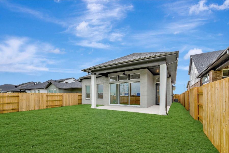 Exterior details and patio area of a home in Elyson - Reserve Collection, Katy (Image 25). Exterior details and patio area of a home in Elyson - Reserve Collection, Katy (Image 25).