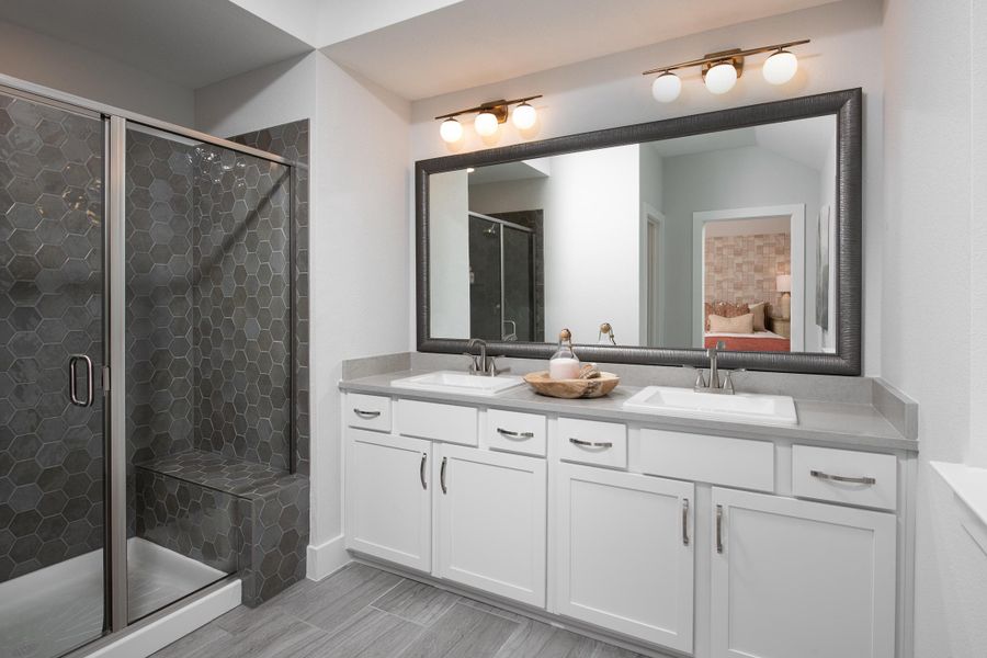 Representative furnished interior of a home built from the Bergamot by Tri Pointe Homes in Union Park, Little Elm (Image 12).