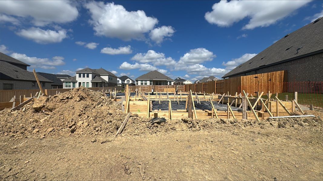 In-progress construction of a new home in Sunfield, Buda, TX (Image 3). In-progress construction of a new home in Sunfield, Buda, TX (Image 3).