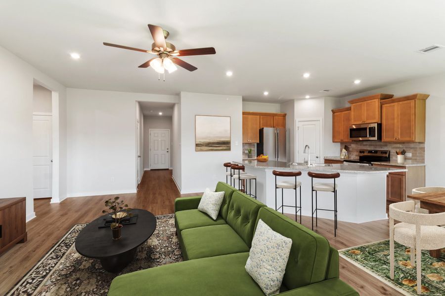 Representative furnished interior of a home built from the Concho by Omega Builders in Hillside Village, Temple (Image 5). Representative furnished interior of a home built from the Concho by Omega Builders in Hillside Village, Temple (Image 5).