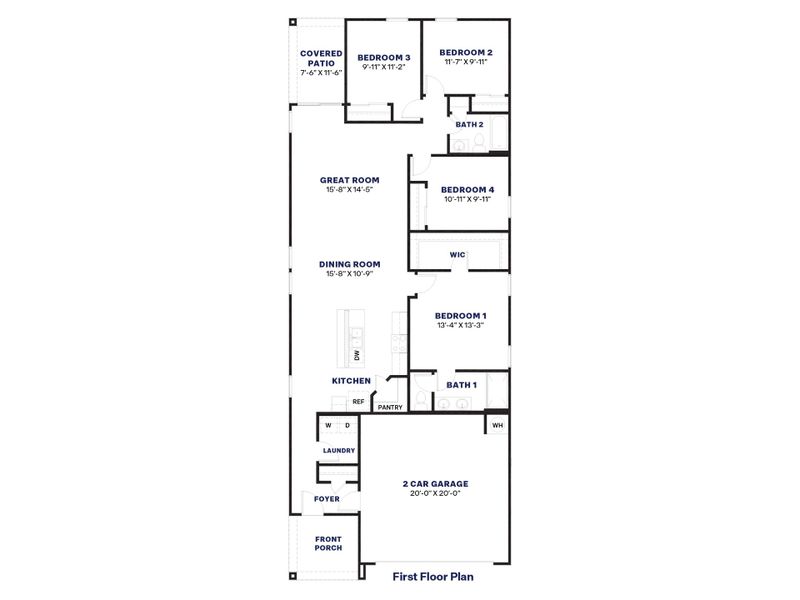 2D floor plan layout for the Harper by D.R. Horton in Elena Trails, Maricopa, AZ (Image 5). 2D floor plan layout for the Harper by D.R. Horton in Elena Trails, Maricopa, AZ (Image 5).