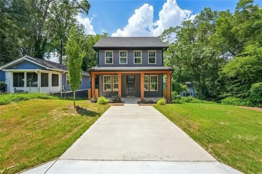 Front exterior of a new home in , Atlanta, GA, highlighting curb appeal (Image 2). Front exterior of a new home in , Atlanta, GA, highlighting curb appeal (Image 2).
