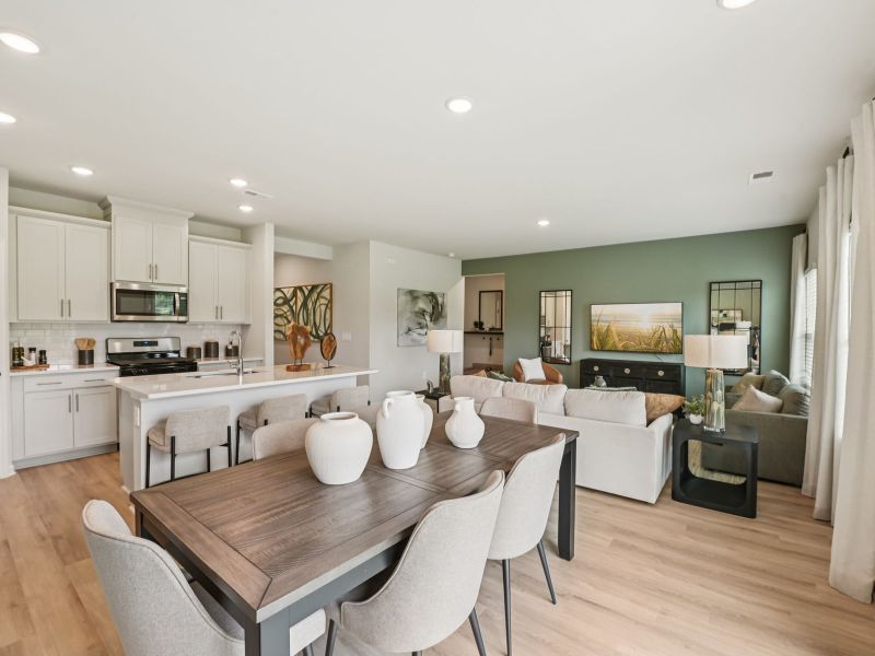 Great room in the Chatham floorplan at a Meritage Homes community in Mebane, NC. Great room in the Chatham floorplan at a Meritage Homes community in Mebane, NC.