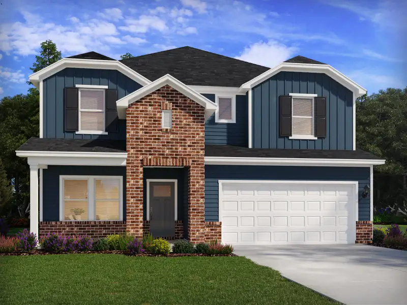 Front exterior of a new home in Avalon Place - Signature Series, Durham, NC, highlighting curb appeal (Image 1). Front exterior of a new home in Avalon Place - Signature Series, Durham, NC, highlighting curb appeal (Image 1).