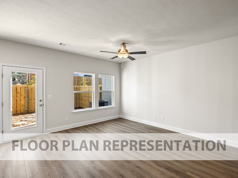 The Griffin 2 Bedroom Townhome Living Room | A New Plan by Ivey Homes