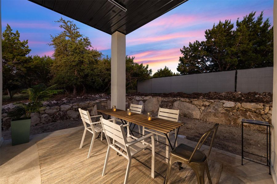 Back patio is the perfect spot to relax & entertain.