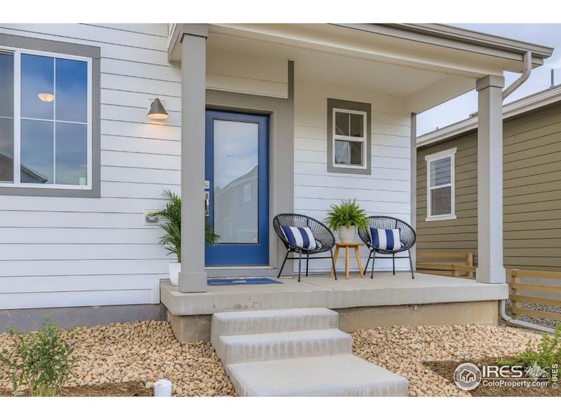 Exterior details and patio area of a home in Waterfield - Single Family Homes, Fort Collins (Image 4). Exterior details and patio area of a home in Waterfield - Single Family Homes, Fort Collins (Image 4).