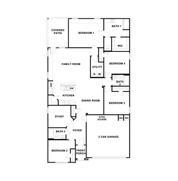 2D floor plan layout of this home in Swenson Heights, Seguin, TX (Image 4).