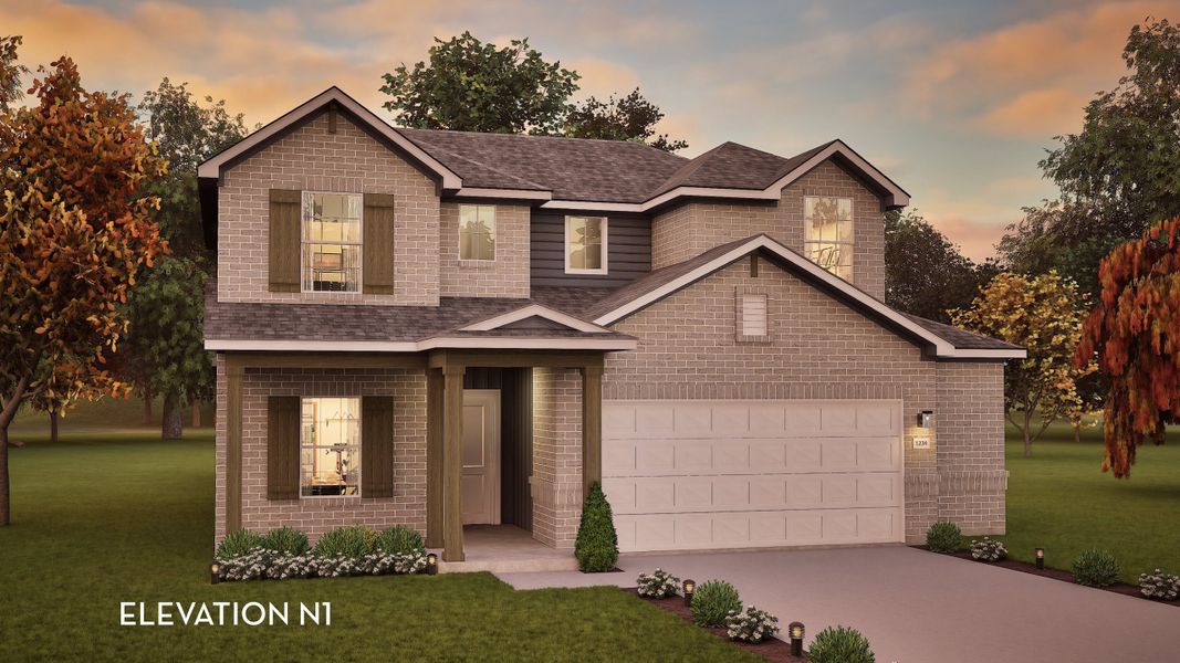 Representative exterior photo of a completed home built from the Blanco by CastleRock Communities in Lariat, Liberty Hill, TX (Image 14). Representative exterior photo of a completed home built from the Blanco by CastleRock Communities in Lariat, Liberty Hill, TX (Image 14).