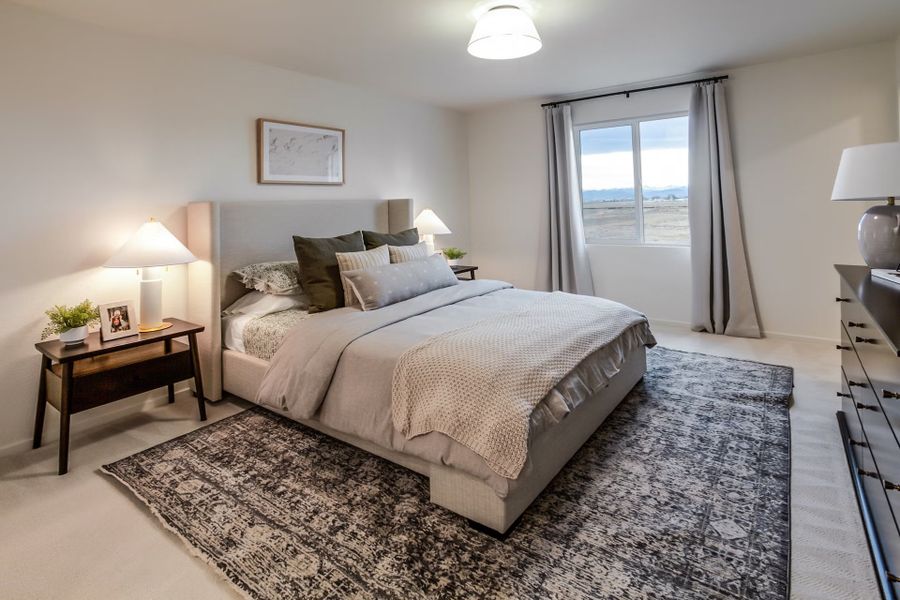 Representative furnished interior of a home built from the Oakley by Hartford Homes in Trailside Story Collection - Single Family Homes, Timnath (Image 28).