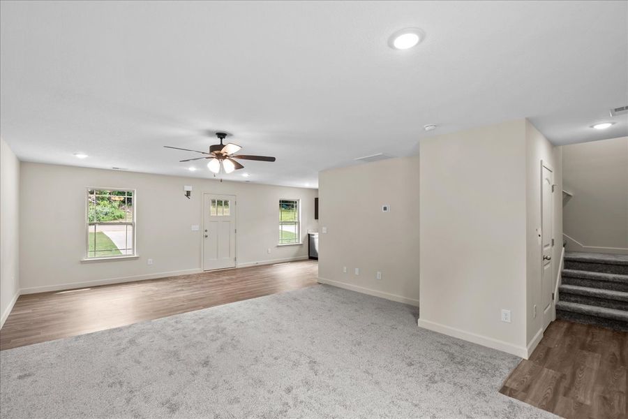 Representative unfurnished interior of a home built from the Branson by Enchanted Homes in Arcadia Village, Spartanburg (Image 13).