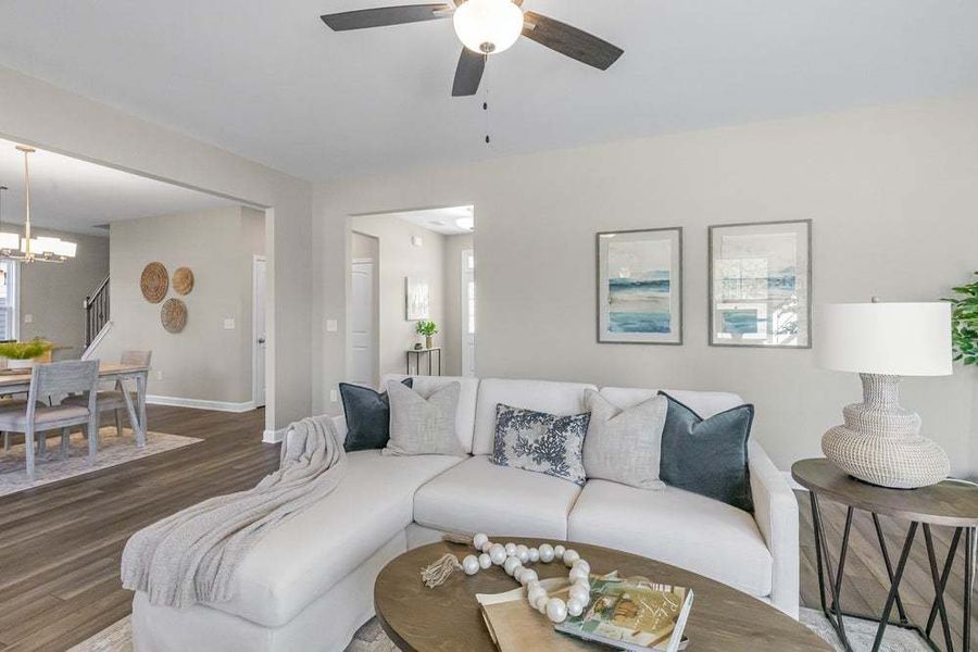 Representative furnished interior of a home built from the Aberdeen by Caviness & Cates Communities in Bartlett Manor, Youngsville (Image 29).