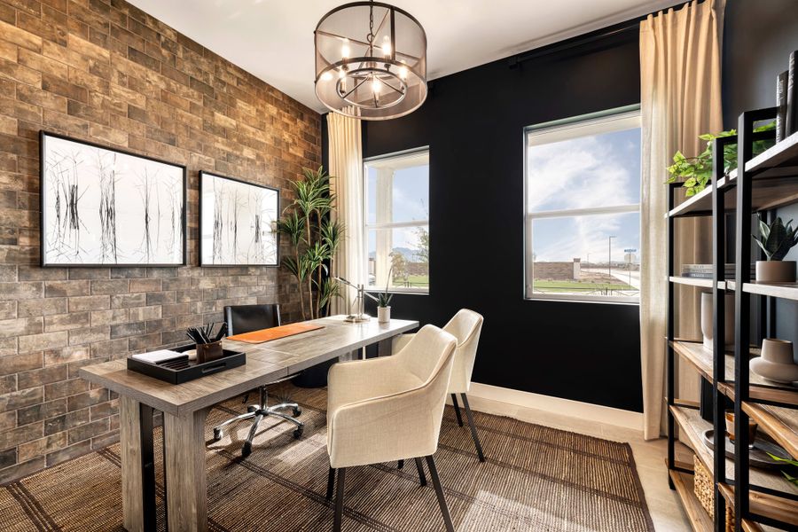 Representative furnished interior of a home built from the Willow Plan 40-9 by Tri Pointe Homes in Waterston Central, Gilbert (Image 7).
