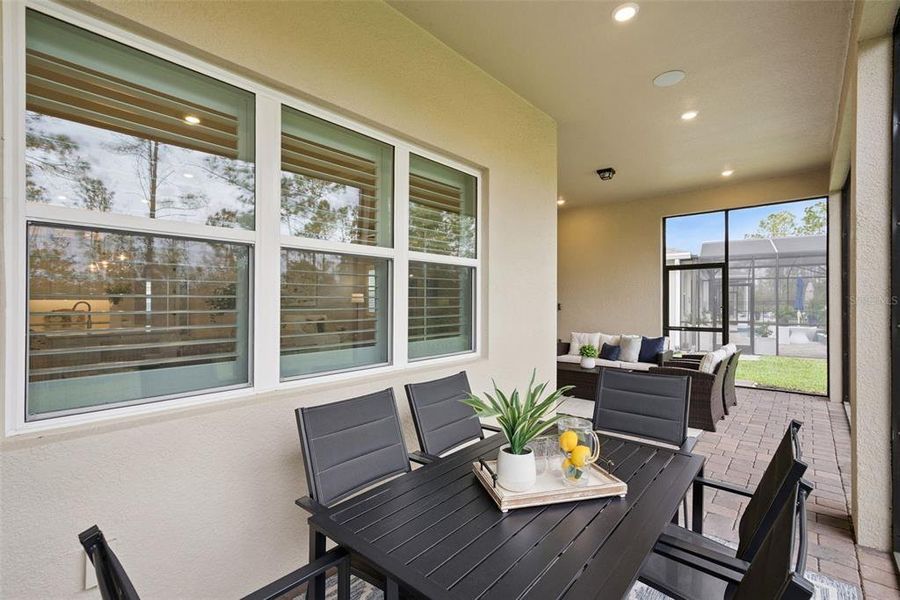 Exterior details and patio area of a home in Del Webb Sunbridge, St. Cloud (Image 34). Exterior details and patio area of a home in Del Webb Sunbridge, St. Cloud (Image 34).
