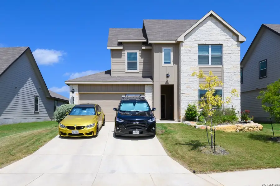 Front exterior of a new home in Brookstone Creek, San Antonio, TX, highlighting curb appeal (Image 1). Front exterior of a new home in Brookstone Creek, San Antonio, TX, highlighting curb appeal (Image 1).