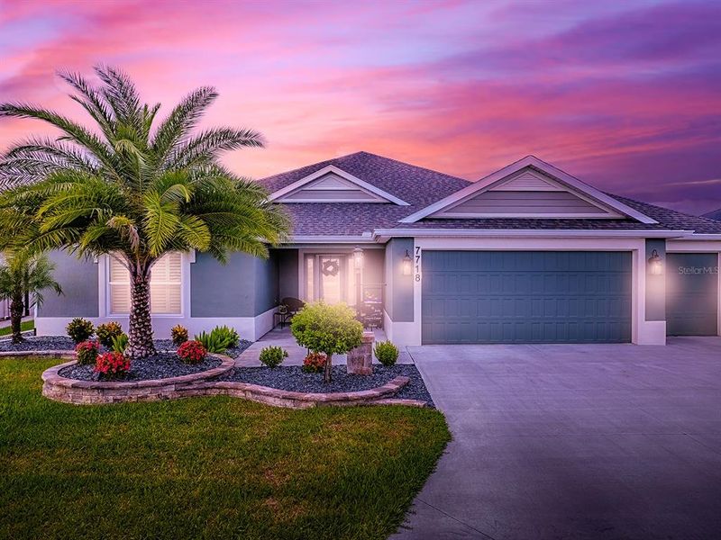 Front exterior of a new home in , The Villages, FL, highlighting curb appeal (Image 24). Front exterior of a new home in , The Villages, FL, highlighting curb appeal (Image 24).