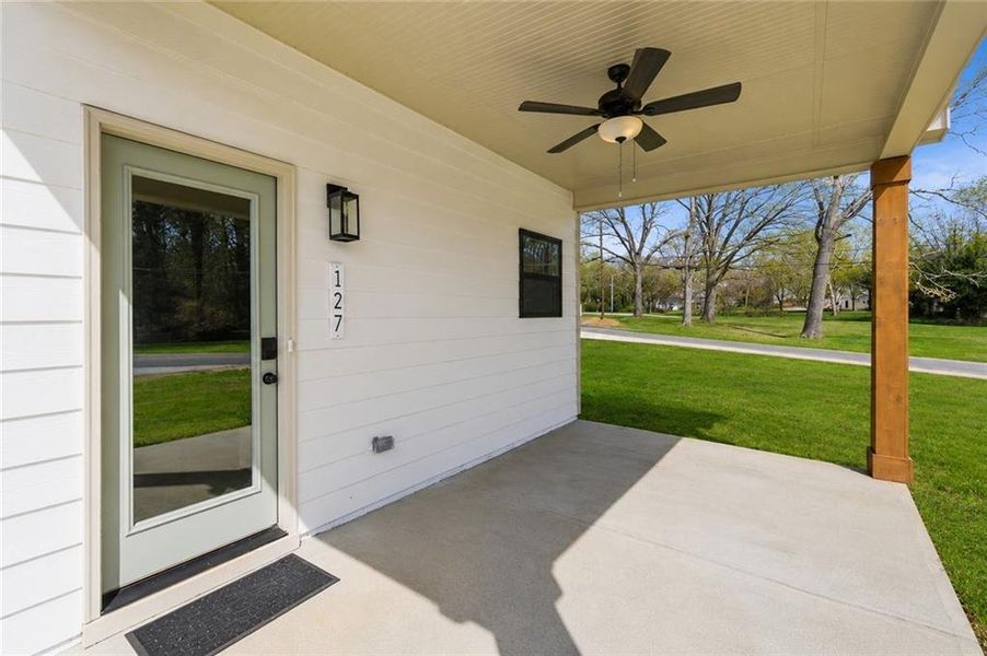 Exterior details and patio area of a home in Ferguson Corners, Emerson (Image 3).