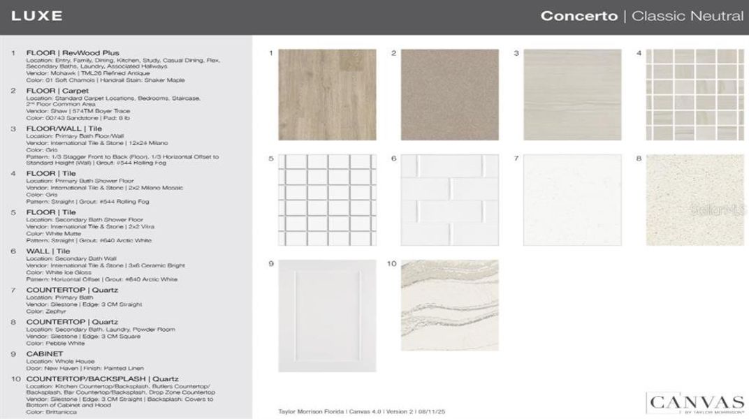 Sample of building materials used in homes in Esplanade at Wiregrass Ranch, Wesley Chapel (Image 13).