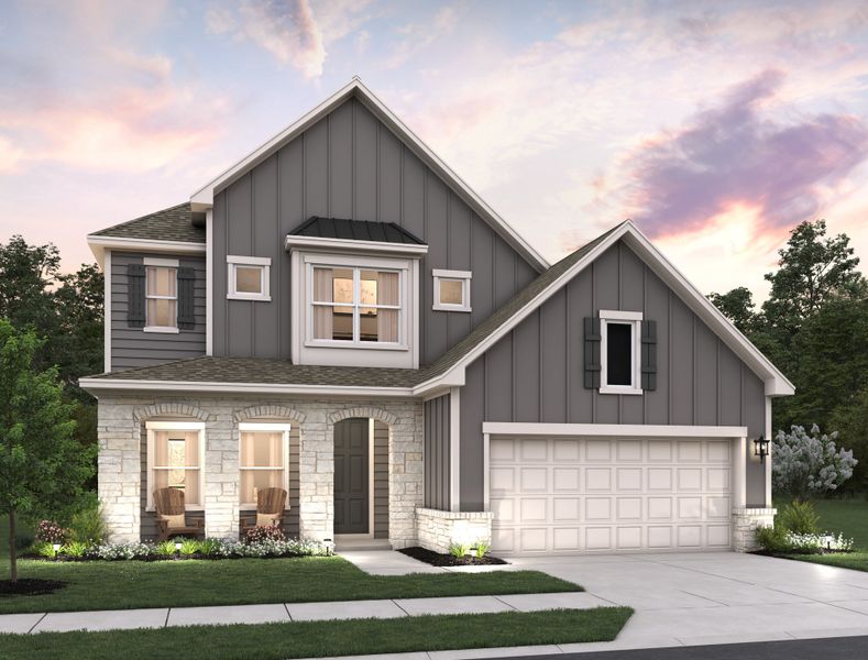 Representative exterior photo of a completed home built from the Jordan by Ashton Woods in Hennersby Hollow, San Antonio, TX (Image 22).