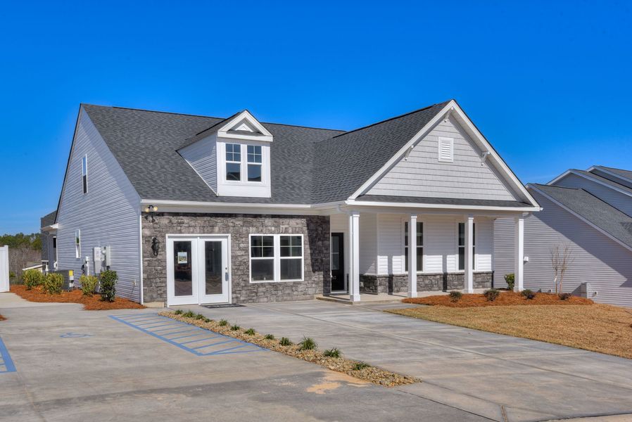 Front exterior of a new home in The Beacon at Old Peachtree Single Family Homes, Lawrenceville, GA, highlighting curb appeal (Image 50).
