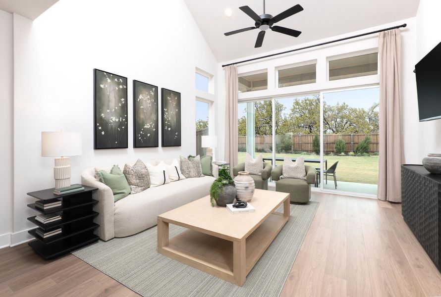 Representative furnished interior of a home built from the Winfield by Tri Pointe Homes in Prairie Collection at The Meadows, Krum (Image 5).