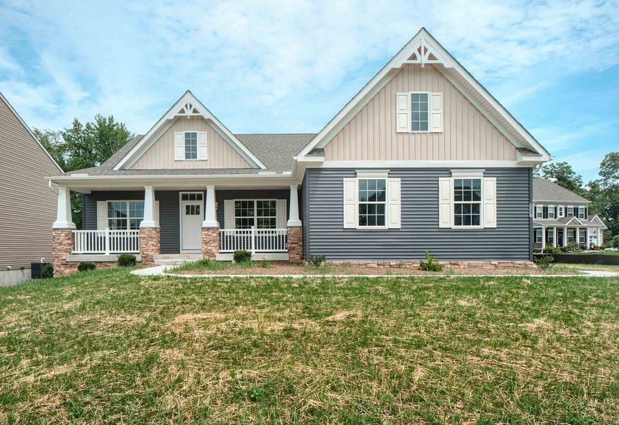 Representative exterior photo of a completed home built from the Arcadia by Keystone Custom Homes in Edgewater on Lake Tillery, Norwood, NC (Image 8).