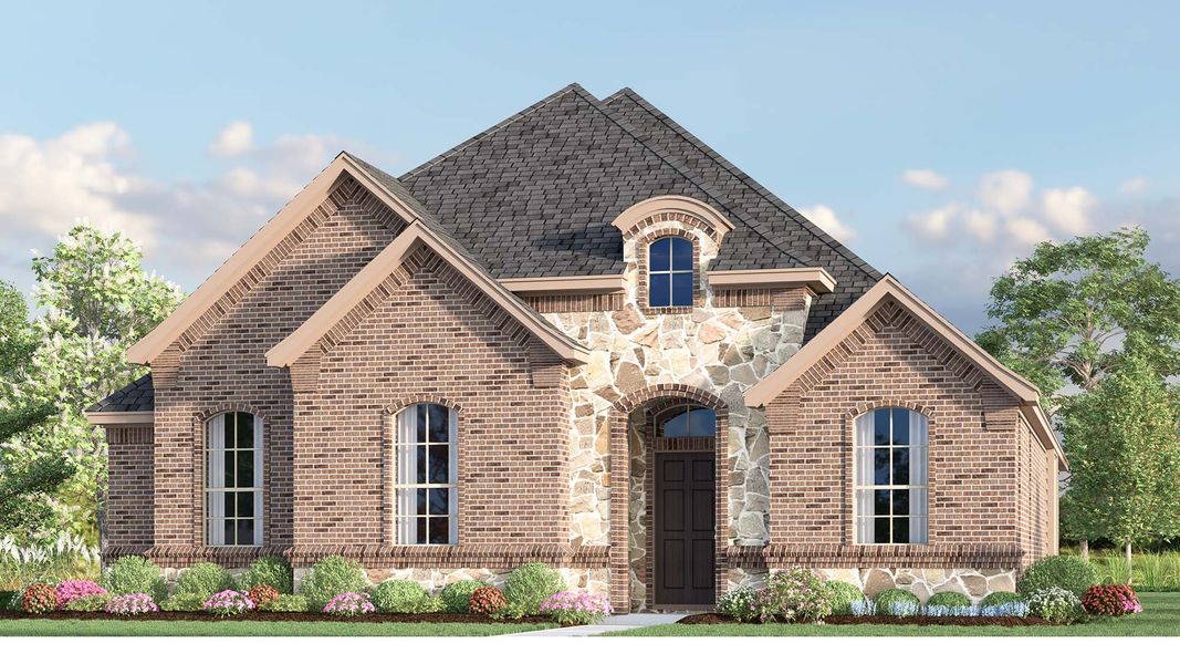 Representative exterior photo of a completed home built from the Concept 2129 by Risewell Homes in Redden Farms, Midlothian, TX (Image 8).