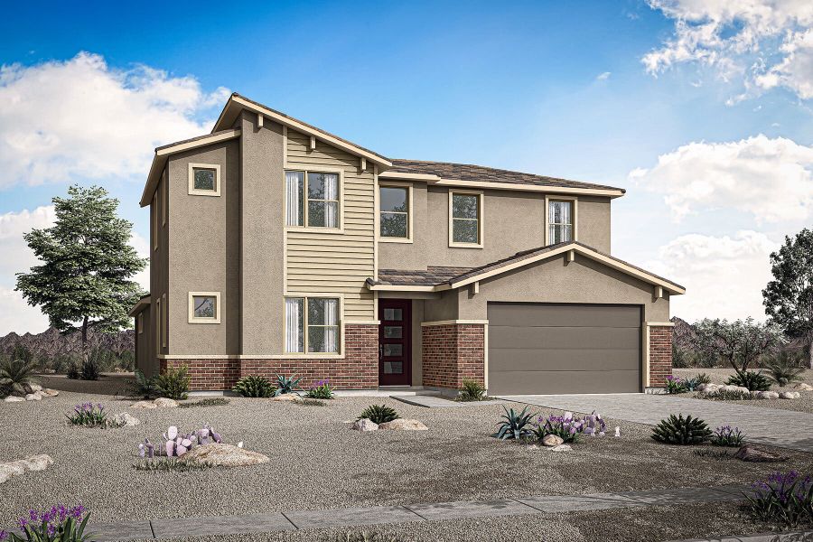 Representative exterior photo of a completed home built from the Slate by Mattamy Homes in Miravida, Surprise, AZ (Image 2).