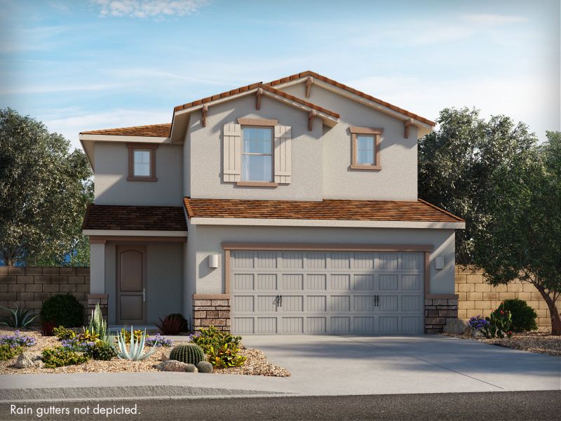 Representative exterior photo of a completed home built from the Vineyard by Meritage Homes in La Estancia - Homestead, Tucson, AZ (Image 2).