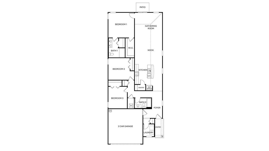 2D floor plan layout for the Berkeley by D.R. Horton in Grand Reserve, Bunnell, FL (Image 4).